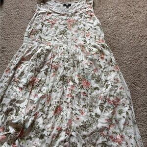 Frye Floral Maxi Skirt in Cream and Green